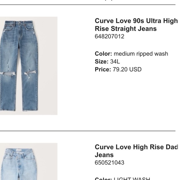 Curve Love 90s Straight Ultra High Rise Jeans 34 LONG - Picture 2 of 5